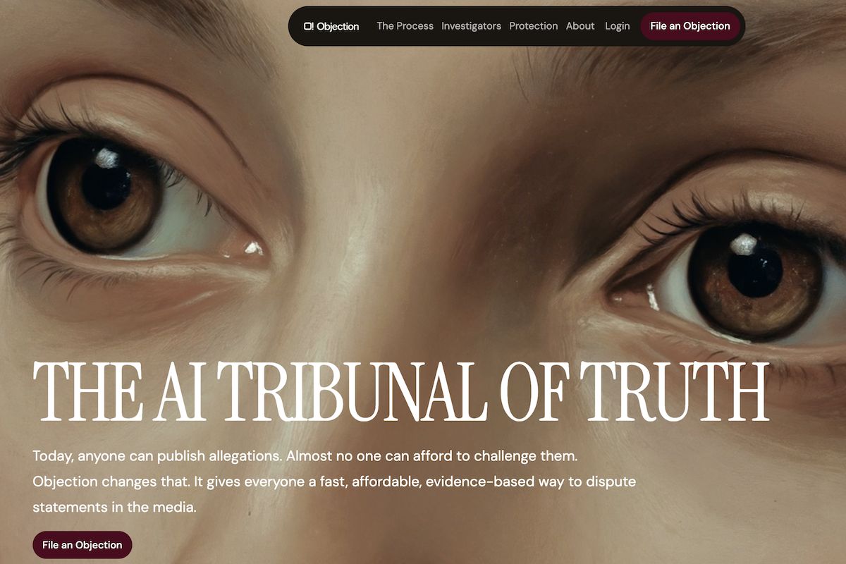 This AI Startup Allows Its Users to Fight Unfair Coverage by the News Media objection-ai-tribunal-of-truth-featured-1